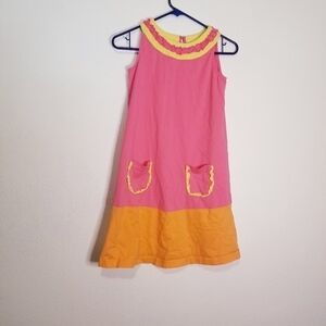 Hanna andersson pink/orange shift dress